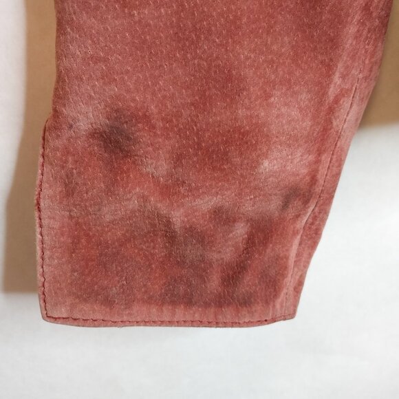 Live a Little Suede Leather Jacket Women's M Rose Pink Snap Front Lined Y2K VTG - Picture 15 of 16